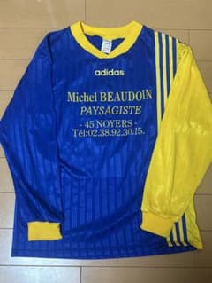 adidas 80s 長袖 サッカーシャツ ブルー イエロー 8番のサムネイル