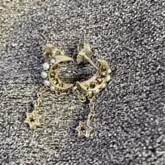 Rokuzan Earrings: Marcasite and Seed Pearl