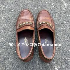 90s メキシコ製Chiamando クロコ型押し 革靴 レザーローファーY2Kのサムネイル
