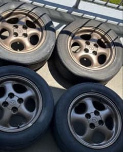 NB ロードスター　純正 14インチ アルミ ホイール タイヤセット　ブロンズ NB ロードスター 純正 14インチ アルミ ホイール タイヤセット