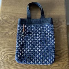 ハンドメイド 刺し子 手提げバッグのサムネイル