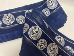 落ち着いた藍色と鳳凰刺繍が大人の 和装を引き立て　粋で涼感あふれる　紗半幅帯 落ち着いた藍色と鳳凰刺繍が大人の 和装を引き立て 粋で涼感あふれる