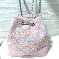 ピンク ツイード 巾着型リュックのサムネイル