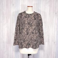 【CONFORVOLE】長袖 トップス カットソー ゼブラ柄 フロントファスナー