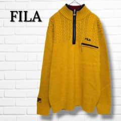 【極美品】FILA フィラ ハーフジップ ニット セーター イエロー
