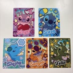 happyくじ J賞 Disney スティッチとその仲間たちのカード 5枚セットのサムネイル