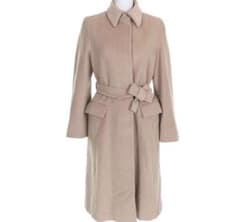 白タグ】Max Mara アンゴラ混 ベルト付 ステンカラーコート 36 伊製