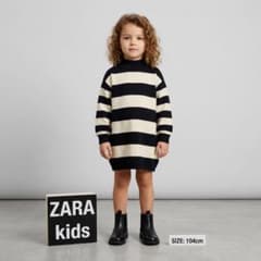 ZARA KIDS 테두리 니트 원피스 104cm 3-4y