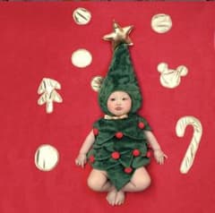 ニューボーンフォトコスチューム 2点セット かぼちゃ クリスマスツリーのサムネイル