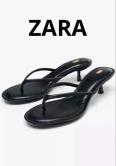 美品】ZARA 23.5cm キトゥンヒールサンダル - メルカリ