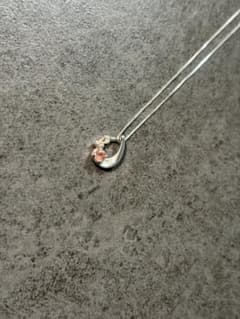 K18 WG ホワイトゴールド ダイヤモンド ピンク天然石 ネックレス