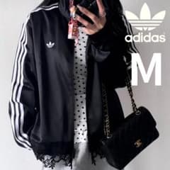 韓国 ⭐レース サテン トラックトップ ブラック M 韓国限定 新品 アディダス レース サテン トラックトップ M - メルカリ