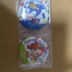 ソニック リンゴ セガラッキーくじ ソニック＆ぷよぷよ35周年 缶バッジのサムネイル