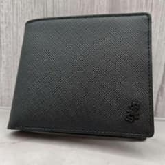 未使用】agnes.b アニエスベー 折り財布 黒 ブラック レザー トカゲ