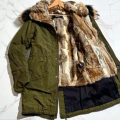 美品】シェラック モッズコート ラビットファーライナー ラクーン 4way