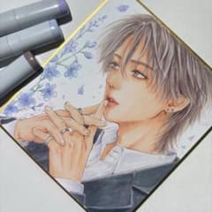 オリジナル アナログ手描きイラスト 寸松庵色紙 - メルカリ