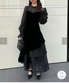 ナイスクラップ新品タグ付き未使用。ベロアリボン異素材ロング