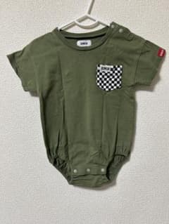 EDWIN オリーブロンパース チェッカーポケット　サイズ80