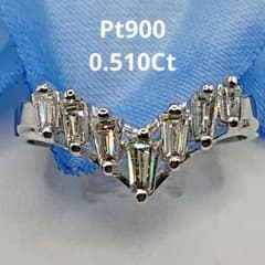 1カラットUP テーパーカットデザイン 天然ダイヤモンドリング プラチナ900 1カラットUP テーパーカットデザイン 天然ダイヤモンドリング プラチナ900