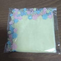 新品　近沢レース　コンフェイト　イエロー　タオルハンカチ　金平糖