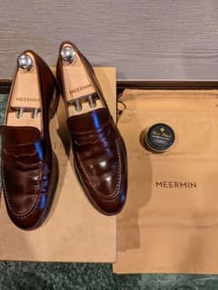 MEERMIN メルミン コードバン ローファー　クリーム付きのサムネイル