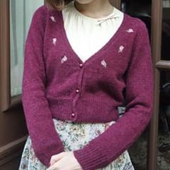 新作♡ローズ刺繍ニットカーディガンのサムネイル