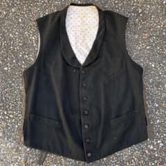 1920s〜1930s フレンチ アンティーク ショールカラーベスト ジレ