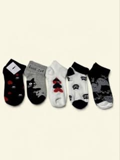 猫柄 アンクルソックス 5足セット レディースのサムネイル