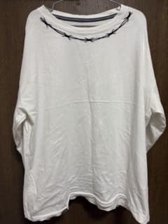AIVER 有刺鉄線 刺繍 ロングスリーブ Tシャツ ホワイトのサムネイル