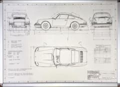 PORSCHE911SC coupe ナローポルシェ 901 製図 図面 設計図 - メルカリ