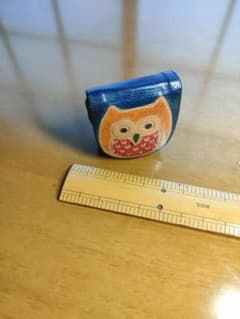 フクロウ柄 コインケース 小銭入れ レザー調のサムネイル