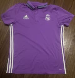 adidas ポロシャツ 紫 レアル・マドリード Lサイズ - メルカリ
