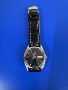 SEIKO5自動巻き 腕時計 黒文字盤 日付表示 - メルカリ