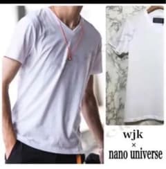 【新品ビニール入】wjk Tシャツ Vネック S ナノユニバース 別注 ホワイトのサムネイル