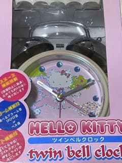 ハローキティ 平成レトロ ツインベルロック 目覚まし時計 新品 ラメ