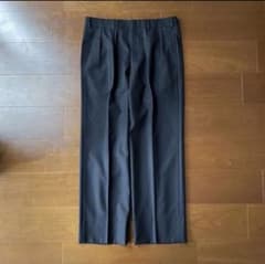 90s Burberrys ウールスラックス ツータック ダークネイビー ワイド