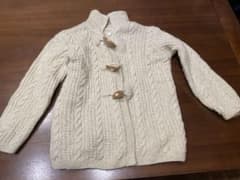 130-140 カーディガン　ニット　ハンドメイド　2着あり　双子、兄妹お揃いでのサムネイル