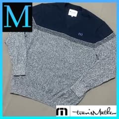 トラヴィスマシュー travis mathewバイカラーVネックサマーニット M トラヴィスマシュー travis mathewバイカラーVネックサマー