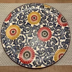 未使用 和紙の店 おおえ 若狭和紙 プレート 大皿 花柄 和紙の器のサムネイル