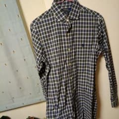 POLO チェック柄 長袖シャツ ネイビー系のサムネイル