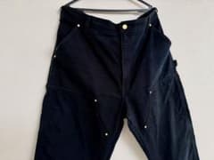 超超スペシャル 38X30 W38 カーハート ダブルニー パンツ ブラック