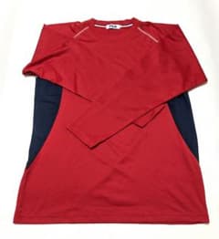 FILA スポーツウェア長袖シャツ 赤/ネイビー