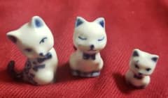 陶器　ミニチュア　猫　アンティーク　置物のサムネイル