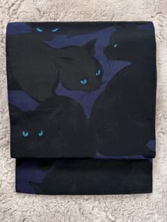 キモノマチ 黒猫柄の京袋帯 - メルカリ