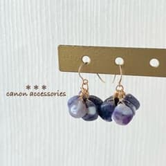 14kgfピアス / ティファニーストーン マロン5粒 - メルカリ