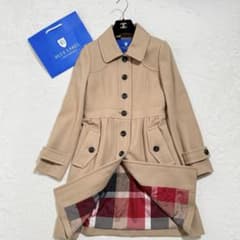 美品 ブルーレーベルクレストブリッジ ロングコート メガチェック