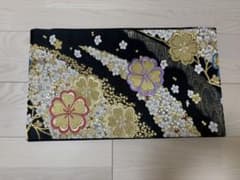 袋帯 黒地 金糸 桜文様 振袖用のサムネイル