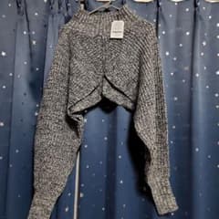 モックネッククロップド丈ニットトップスのサムネイル