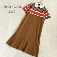 美品☆パーリーゲイツ 鹿の子ポロ半袖ワンピース ゴルフウェア