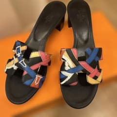 Hermes　オアジス Hモチーフ サンダル ミュール マルチカラー 37.5 Hermes オアジス Hモチーフ サンダル ミュール マルチカラー 37.5